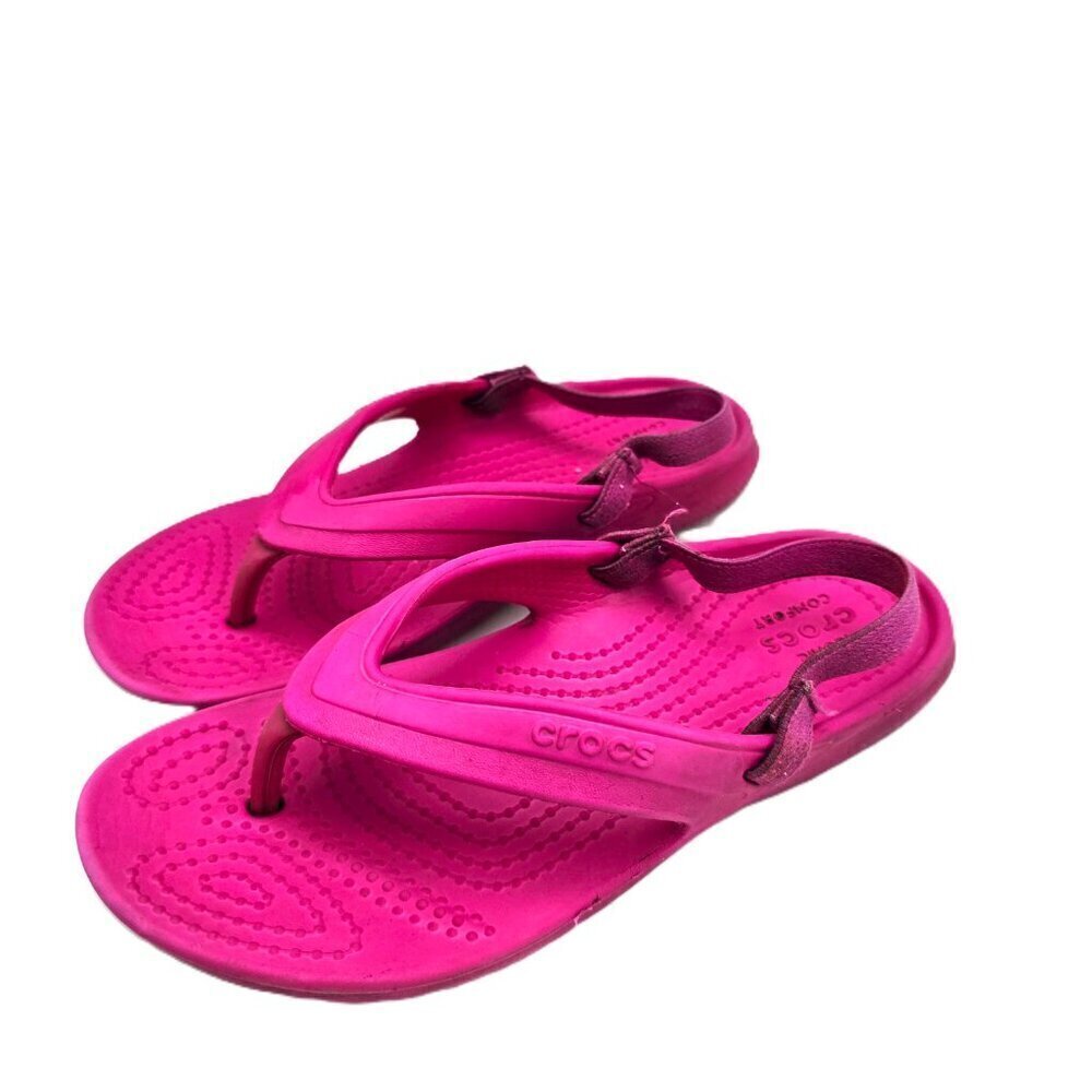 Crocs Pink Thong Flip Flop Sandals Sling Back